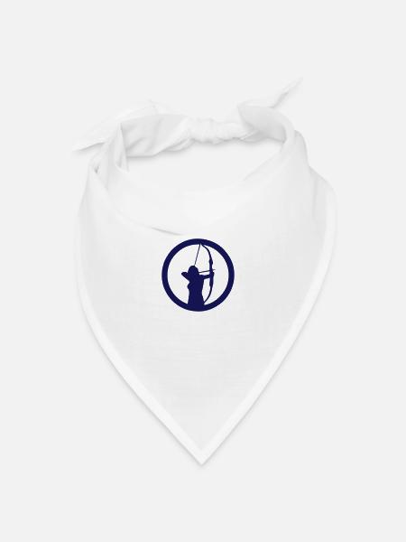 schießen Bogen Logo Bogenschütze - Bandana Dreieckstuch - Weiß