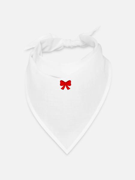 Rote Fliege Band - Bandana Dreieckstuch - Weiß