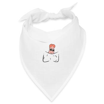 Pocket Penis in der Tasche - Bandana Dreieckstuch - Weiß - Vorne