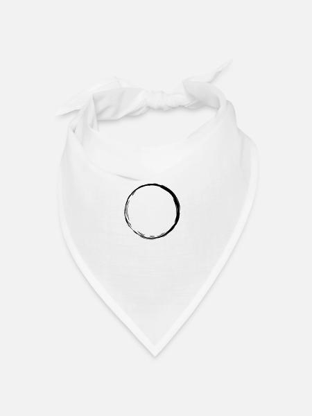 Kreis - Bandana Dreieckstuch - Weiß
