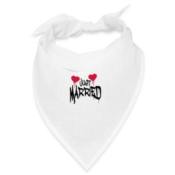 Just married Logo lustig herz blut - Bandana Dreieckstuch - Weiß - Vorne