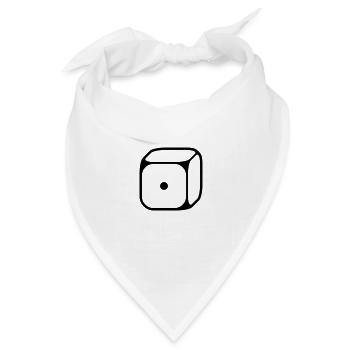 1er Würfel (Eins / 1C) - Bandana Dreieckstuch - Weiß - Vorne