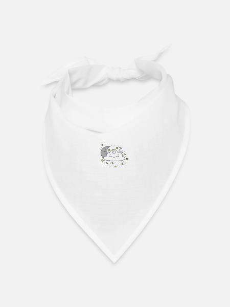 Cute Moon an Cloud T-Shirt. - Bandana Dreieckstuch - Weiß