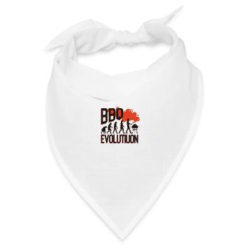 BBQ Evolution,Barbecue,Grill,Grillen,Party Shirt - Bandana Dreieckstuch - Weiß - Vorne