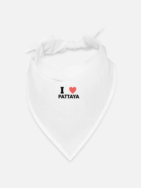 I LOVE PATTAYA - Bandana Dreieckstuch - Weiß