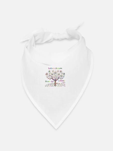 Lebensbaum - Bandana Dreieckstuch - Weiß