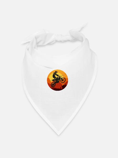 Motocross - Bandana Dreieckstuch - Weiß