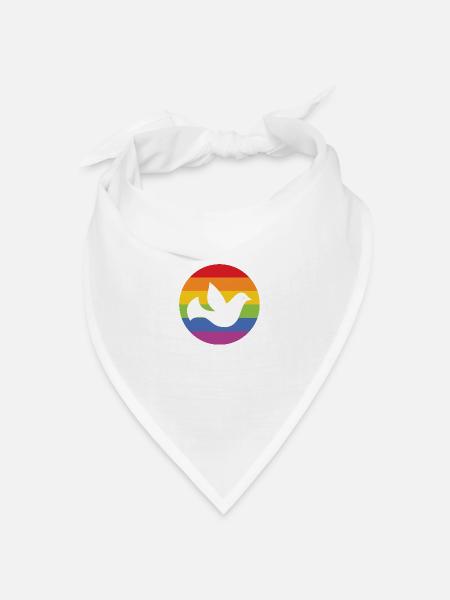 Peace Weltfrieden Flower Power Geschenk 70er Love - Bandana Dreieckstuch - Weiß