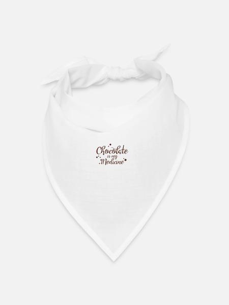 chocolate - Schokolade - Love - Junkie - Bandana Dreieckstuch - Weiß