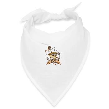 Matrose Ahoi Anker Totenkopf - Bandana Dreieckstuch - Weiß - Vorne