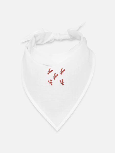 Hummer Muster - Bandana Dreieckstuch - Weiß