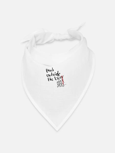 think outside the box, Cool Lustig Witzig Lässig - Bandana Dreieckstuch - Weiß