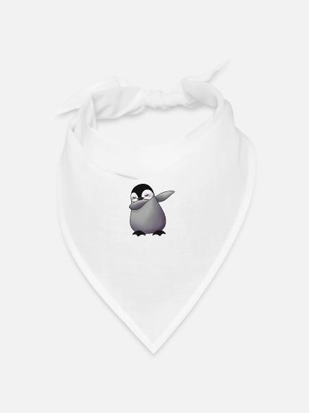 Süßer dabbing Pinguin Tier - Bandana Dreieckstuch - Weiß