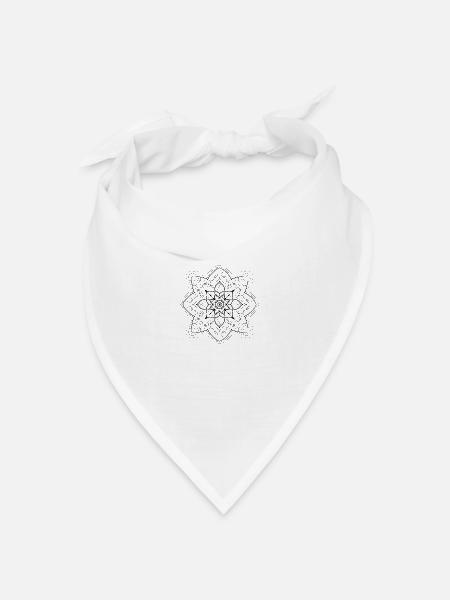 Mandala - Bandana Dreieckstuch - Weiß