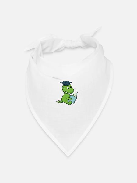 Wissbegieriger Dr. T. Rex - Bandana Dreieckstuch - Weiß