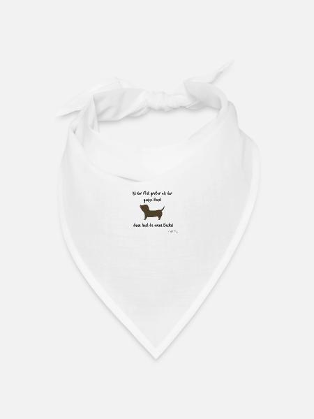 Dackel mit lustigen Spruch - Bandana Dreieckstuch - Weiß