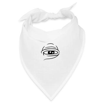 grosses auge glubscher ansehen angucken comic cart - Bandana Dreieckstuch - Weiß - Vorne