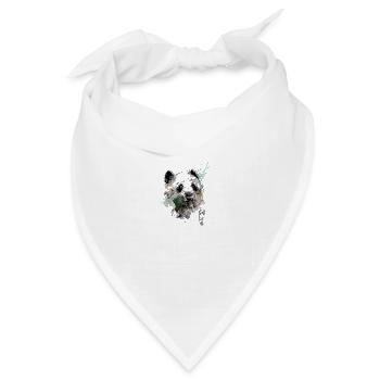 Aquarell-Panda-Bär - Bandana Dreieckstuch - Weiß - Vorne