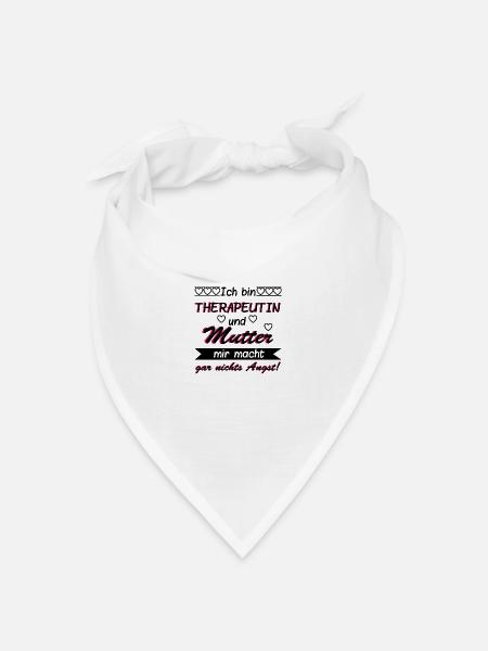 Therapeutin und Mutter - Bandana Dreieckstuch - Weiß