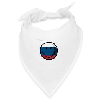 Smiley Russia - Bandana Dreieckstuch - Weiß - Vorne