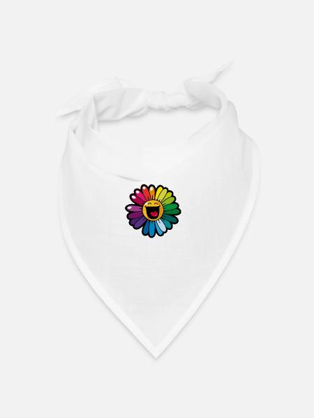 Smiley Colourful Daisy - Bandana Dreieckstuch - Weiß