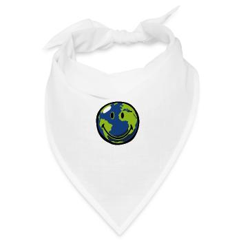 Smiley Earth - Bandana Dreieckstuch - Weiß - Vorne