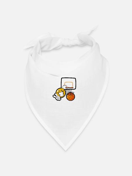 Smiley Basketball - Bandana Dreieckstuch - Weiß