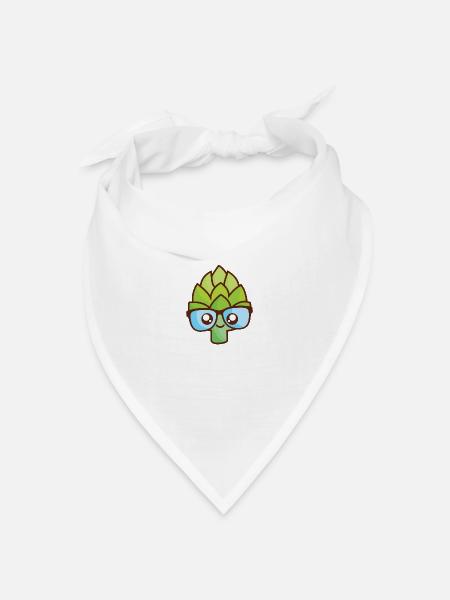Grünes Blumenkohl ähnliches Gemüse Romanesco - Bandana Dreieckstuch - Weiß