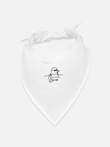 Comic Maulwurf mit Schaufel - Bandana Dreieckstuch - Weiß