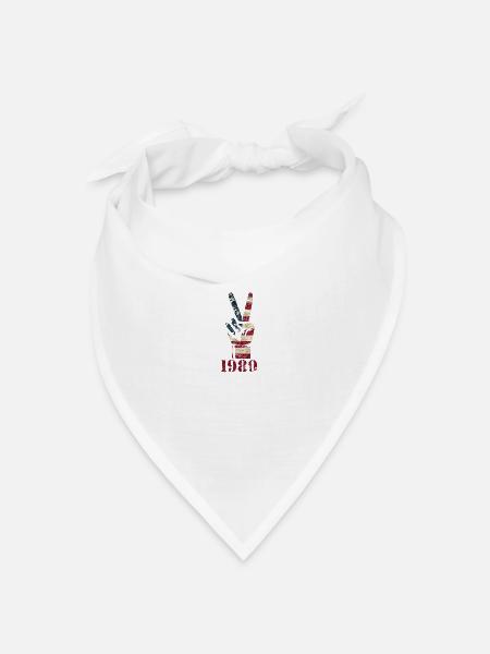 80er Jahre Hippie Peace - Bandana Dreieckstuch - Weiß