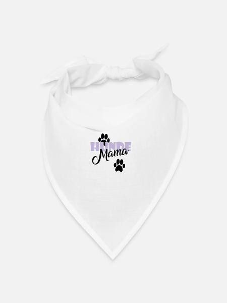 Hunde Mama | Pfote Katze Geschenk Weihnachten - Bandana Dreieckstuch - Weiß