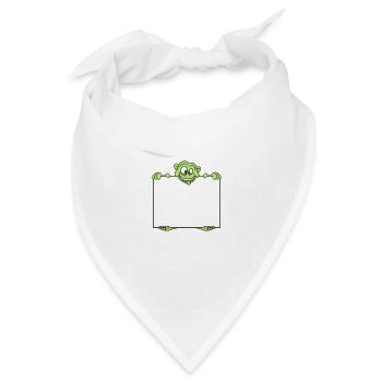 schild monster halten text feld schreiben leere fl - Bandana Dreieckstuch - Weiß - Vorne