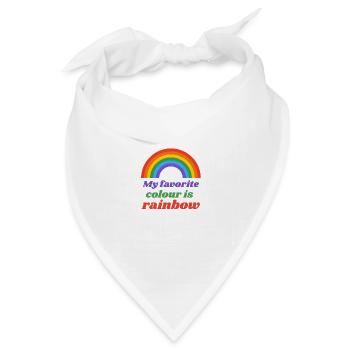 Regenbogen - Bandana Dreieckstuch - Weiß - Vorne