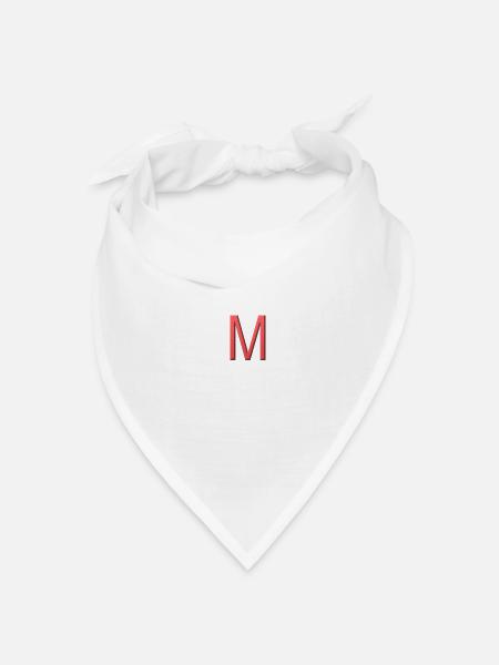 M - Buchstabe - Bandana Dreieckstuch - Weiß