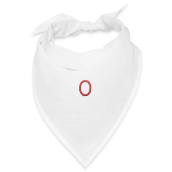 O - Buchstabe - Bandana Dreieckstuch - Weiß - Vorne