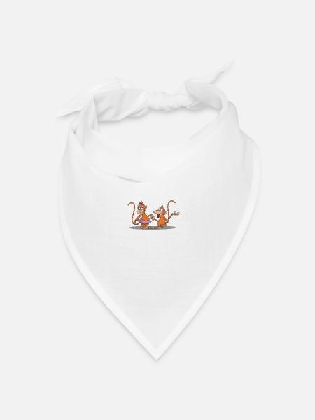 Niedlicher Affe macht einen Heiratsantrag - Bandana Dreieckstuch - Weiß