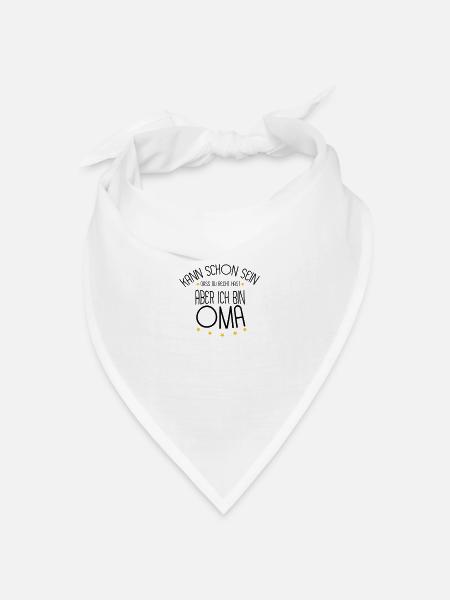 Oma - Bandana Dreieckstuch - Weiß