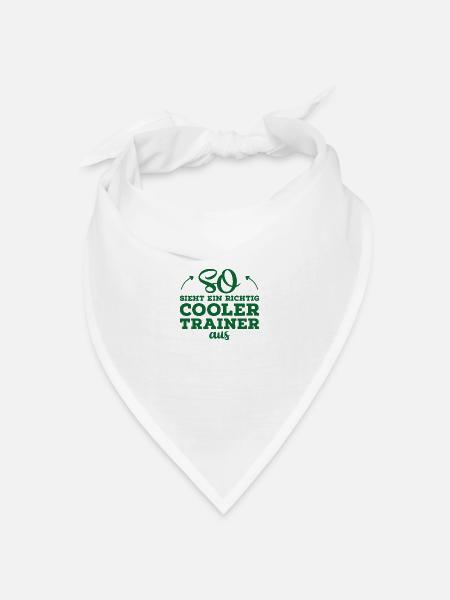 So sieht ein cooler Trainer aus Fussball Geschenk - Bandana Dreieckstuch - Weiß