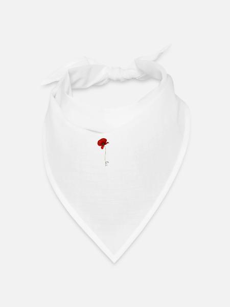 Mohnblume Love - Bandana Dreieckstuch - Weiß