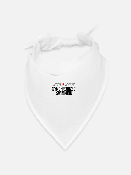 Live Love Synchronschwimmen - Bandana Dreieckstuch - Weiß