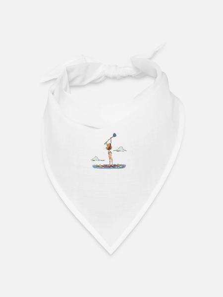 Standup Paddle Sportlerin - Bandana Dreieckstuch - Weiß