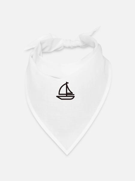 Boot - Bandana Dreieckstuch - Weiß