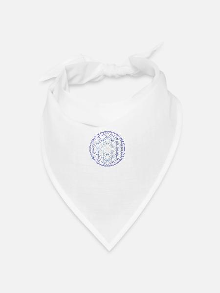 Lebensblume - Bandana Dreieckstuch - Weiß