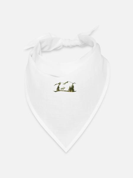 Hirsch im Wald - Bandana Dreieckstuch - Weiß