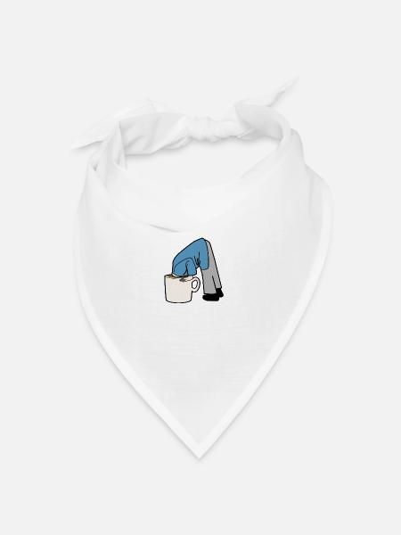 Kaffee - Bandana Dreieckstuch - Weiß