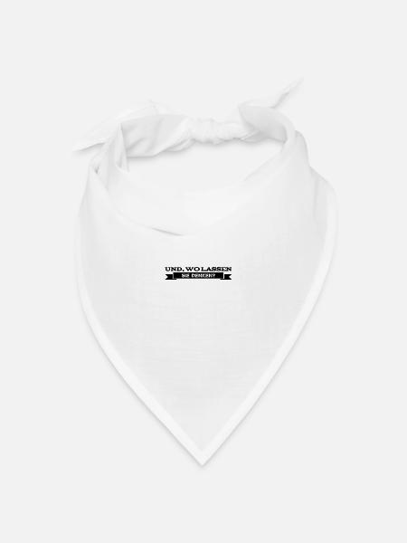und, wo lassen sie denken? - Bandana Dreieckstuch - Weiß