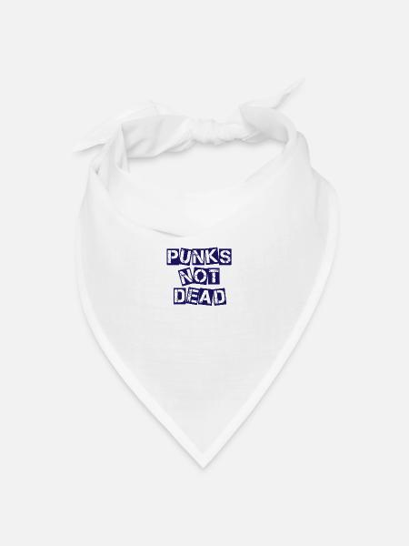 Punks not Dead Punk Rock Punker Anarchie Geschenk - Bandana Dreieckstuch - Weiß