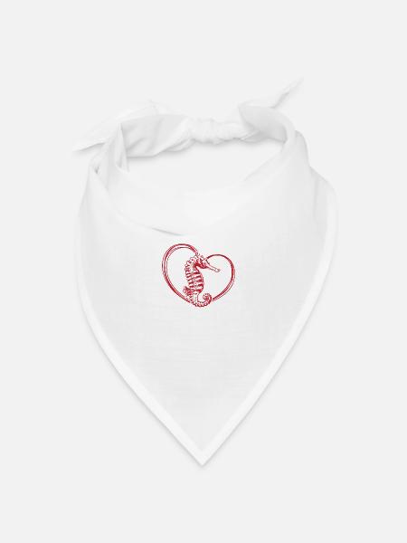 Seepferd - Bandana Dreieckstuch - Weiß