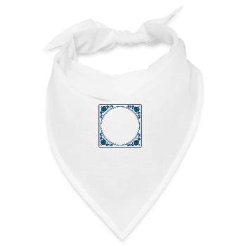 Leere Fliese: Delft Blue - Own Text Wisdom - Bandana Dreieckstuch - Weiß - Vorne