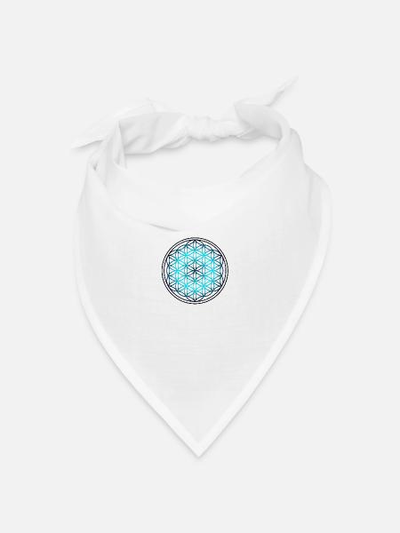 flower of life Blume des Lebens 19 circle 19 Kreis - Bandana Dreieckstuch - Weiß